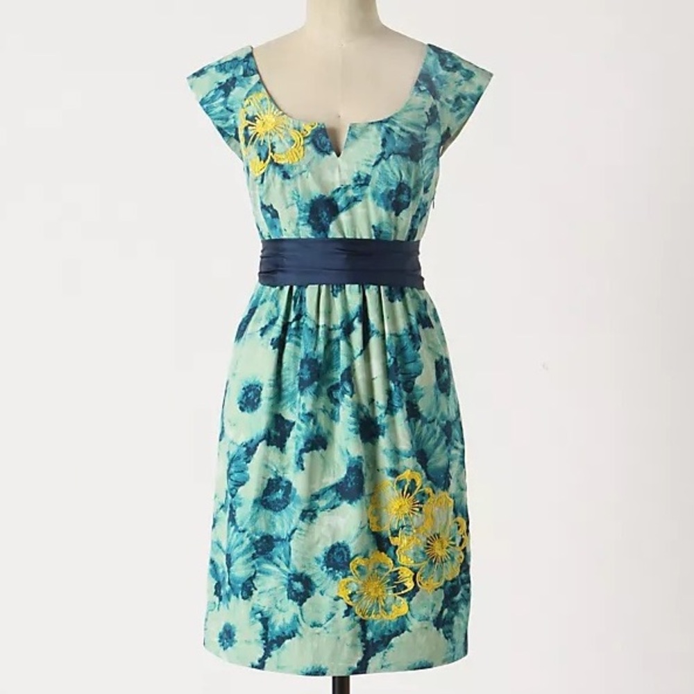 Vintage- Anthropologie Knotted Poppies Dress